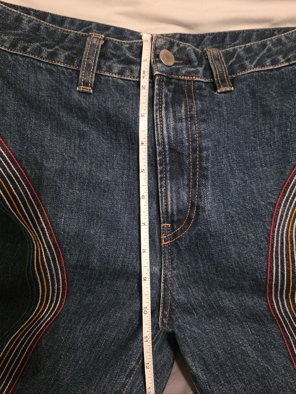 Simon Miller Striped Rainbow Blue Jeans Size 28 - Picture 13 of 15